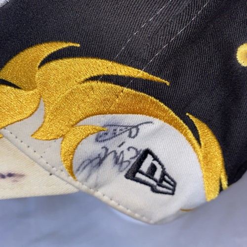 Pittsburgh Steelers New Era 9FORTY Mütze schwarz gold Flamme Strapback handsigniert - Bild 5 von 13