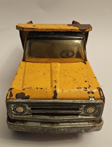 Camión de volteo vintage Tonka Toys naranja/amarillo de acero prensado años 60  - Imagen 3 de 9