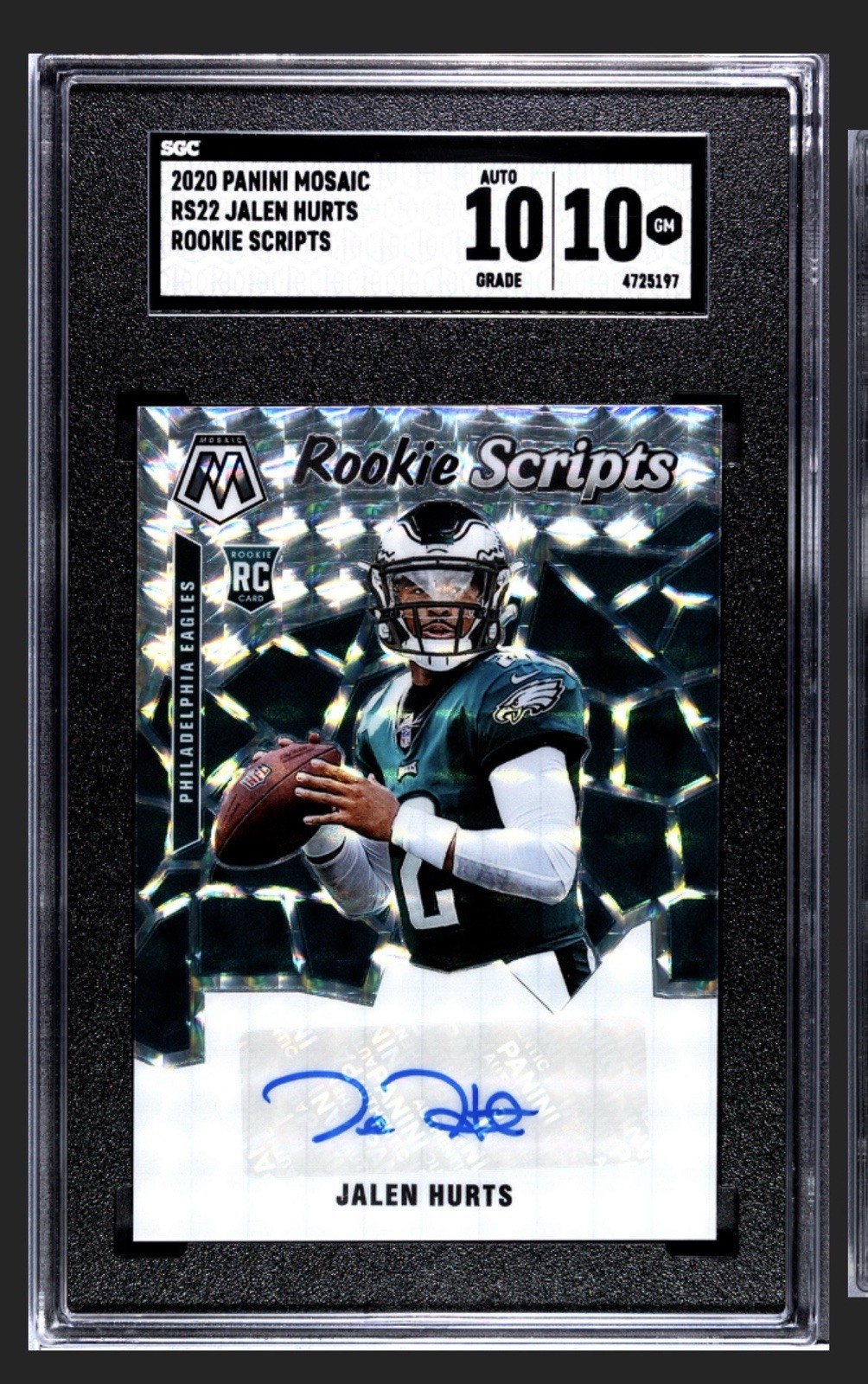 JALEN HURTS 2020 PANINI MOSAIC ROOKIE SCRIPTS AUTO SGC 10 EAGLES
