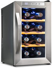 8-Bottle Stainless Steel Wine Cooler with Digital Temp & Smoked Glass Door