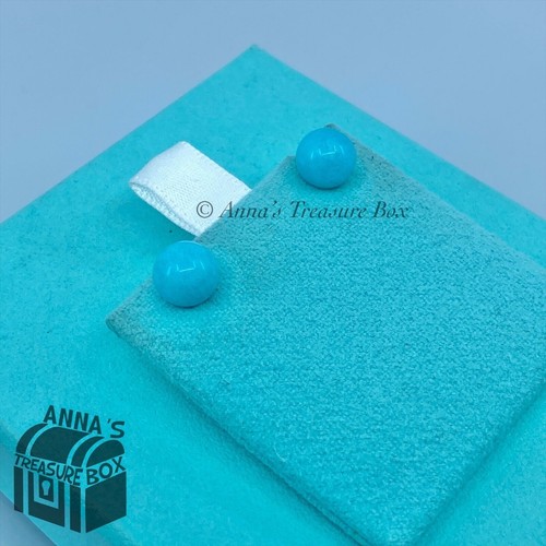 Pendientes Tiffany & Co. de plata 925 de 8 mm con piedras preciosas de amazonita (bolsa) - Imagen 1 de 5