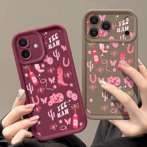 Girls Cute Pink Pattern Silicone Case For iPhone 17 16 Pro Max 15 14 13 12 Cover - Picture 6 of 19