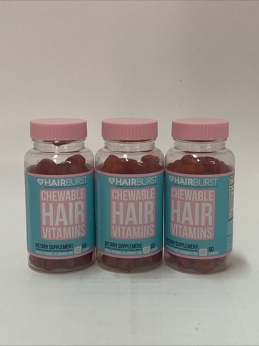 3x HairBurst Chewable Hair Vitamins Growth Support Gummies Strawberry 2/2026