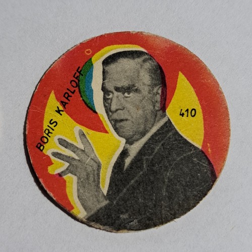 Boris Karloff 2 Pogs Vintage Figurines Rare - Picture 3 of 4
