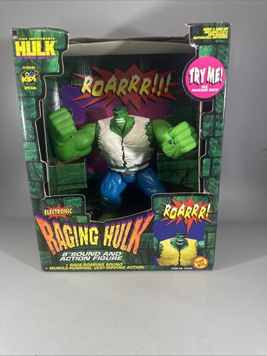 Vintage Incredible Raging Hulk 8" Electronic Figure Sound Marvel ToyBiz 1997 🐶
