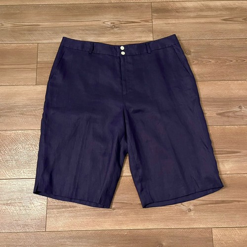 Neu mit Etikett Polo Ralph Lauren Damen-Bermudashorts mitternachtsblau 100 % Leinen Größe 16