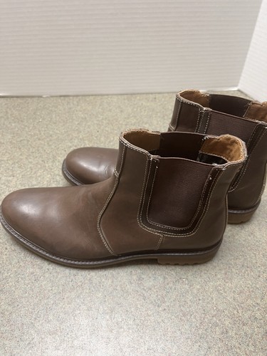 Hush Puppies Boots 1493201. Brown Ankle Boots, Pull On Men’s Sz 9.5M - Picture 3 of 6