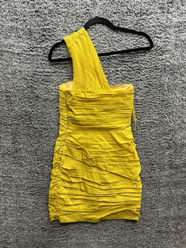 A.L.C. Apollo Leinen One-Shoulder-Minikleid Sohle gelb $ 495 Größe 2 XS neu mit Etikett - Bild 2 von 9