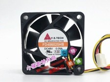 Y. S.TECH 6025 6CM FD486025HB DC48V 0.09A double ball cooling fan