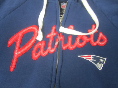 New England Patriots Sweatshirt Womens Medium Blue Zip Up Sweater Jacket NFL - Picture 2 of 8