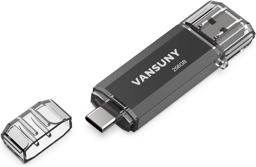 Vansuny 256GB USB C Flash Drive 2 in 1 OTG USB 3.0 + USB C Speicherstick - Bild 9 von 12