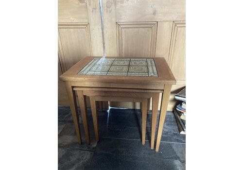 1960s Kvalitet Danish Teak Nest Of Tables With Tiled Top - Picture 4 of 9