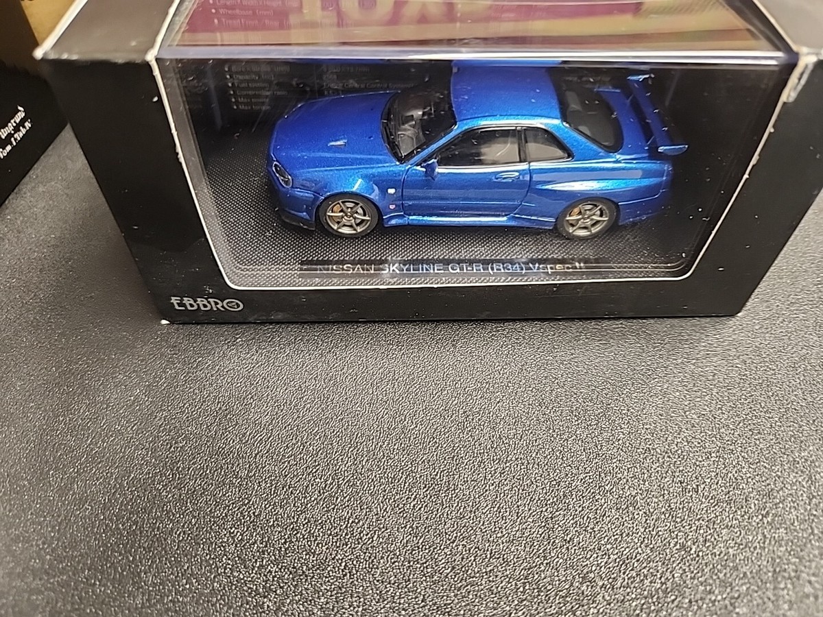 EBBRO 1/43 NISSAN SKYLINE GT-R(R34) Vspec 2 M.BLUE MMP 44148