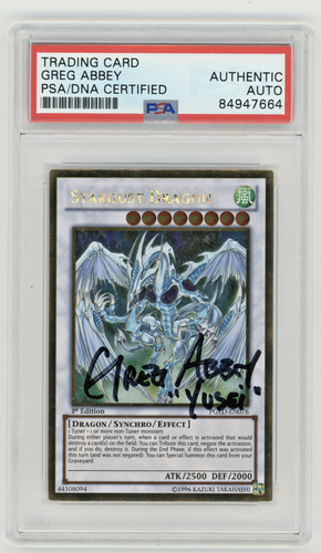 PSA Signed Greg Abbey Yugioh Stardust Dragon PGLD-EN076 Gold Rare 1st Edition - Picture 1 of 2