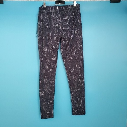 NEW Velocity Women's Size Large Mid Rise Black with Gray Elastic Waist Legging - Picture 2 of 7
