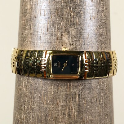 Citizen Women 2250-S07157 Dress Gold Tone Rectangular 13mm Quartz