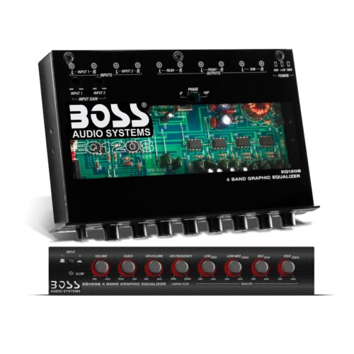 BOSS Audio Systems EQ1208 4 Band Pre-Amp Half-DIN Car Equalizer - Afbeelding 1 van 5