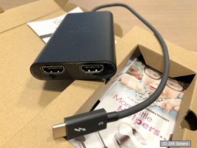 ICY BOX IB-SPL1026-TB3 2-fach Thunderbolt 3 Splitter 1x Thunderbolt 3 zu 2x HDMI