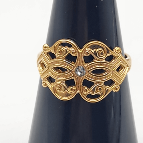 Vintage Avon Gold Tone Filigree Ring (7) - Bild 1 von 8