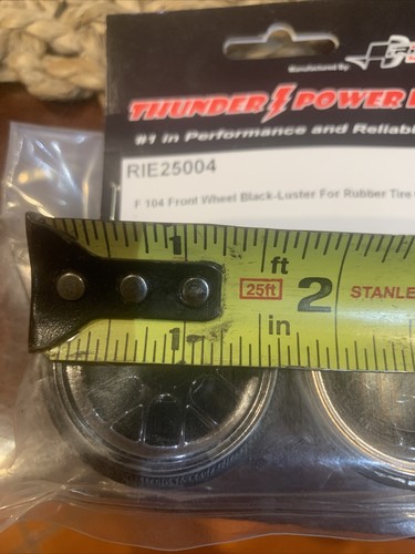 Thunder Power RIE2504 RC F104 Front Wheel Black Chrome For Tire 63m New - Picture 5 of 8