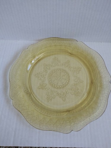 Vintage Yellow Depression Glass Large Serving Plate 11 inches - Picture 2 of 5