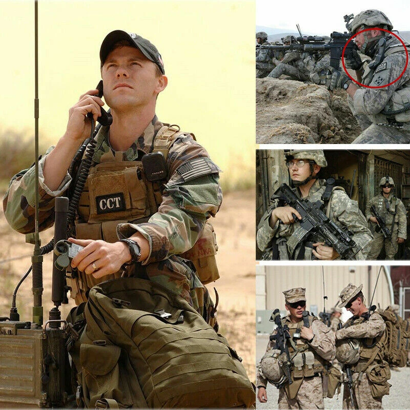 Micrófono de radio militar micrófono de altavoz de mano para Kenwood BaoFeng UV-5R Foto 2 de 4