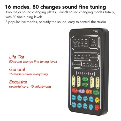 8 Mode Voice Changer Live Sound Card For Mobile Phone Sound Changer Device - Picture 7 of 10
