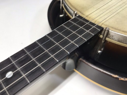 GIBSON KALAMAZOO VTG RARE BANJO 4 STRING 1938 SUNBURST ORIGINAL ALLIGATOR CASE - Picture 8 of 24