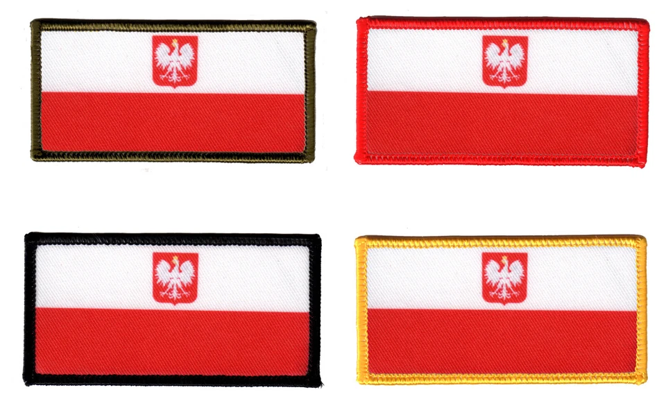 MARKENLOS Polen Flagge"Aufnäher Patch" 4,5 x 9 cm/Flag/Warschau/Polska/Krakau/Lodz/Danzig