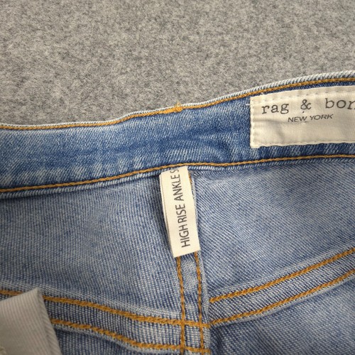 Rag & Bone Jeans Womens 26 Blue High Rise ankle Skinny Pants Zip Size 26x27 - Picture 5 of 12
