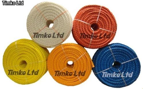 12mm Coloured Polypropylene Rope, Blue, Orange, Red, Yellow, White - Poly Rope - Picture 1 of 6
