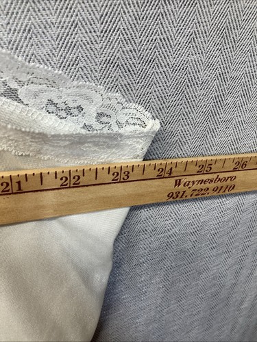 Vintage Danbury Plus Size 4X White Camisole Slip Adjustable Strap Nylon Lace - Picture 3 of 7