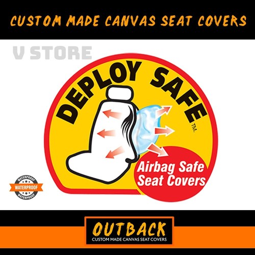 FRONT BLACK CANVAS Seat Covers For Toyota Hilux SR SR5 Rugged GUN126R 2015-2025 - Picture 5 of 9