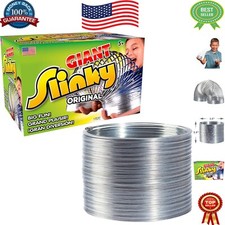 Oversized Metal Slinky - Classic Fidget and Imaginative Play Toy for Kids