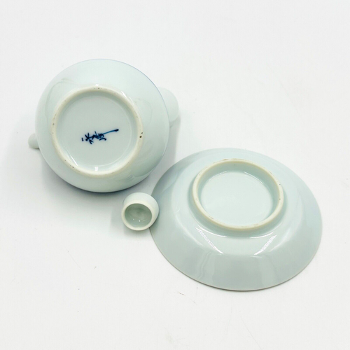 Vintage Ceramic Soy Sauce Dispenser With Saucer Made in Japan Signed Exc. Cond. - Picture 10 of 11