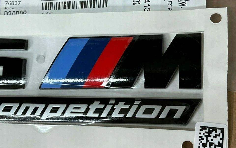 BMW Genuine F96 X6 M Competition BLACK Rear Trunk Emblem Lettering Decal Badge — 第 3/3 张图片
