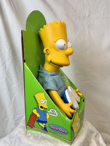 Vintage 1990 DAN DEE BART SIMPSON VINYL Figure Plush Doll New n Box The Simpsons - Picture 2 of 12