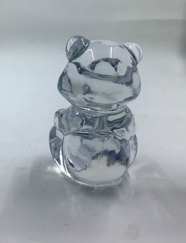 Fenton April Bear Clear Glass Figurine W/ Tag Handmade In USA Collectible - Picture 7 of 8