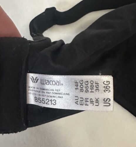 Lot of 2 WACOAL Perfect Primer BRAS - Style 855213 - Size 36G - Black & Red - Picture 7 of 14