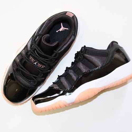 Nike Air Jordan Retro XI 11 Low Coral Peach Patent Black White GS GG SZ 9 Shoes - Picture 3 of 12