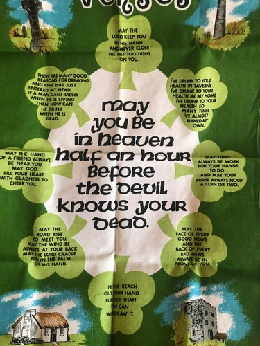 Hellgrün Leinen Baumwollmischung IRISCHE VERSE Küchentuch Wand Banner - 18,5 x - Bild 7 von 12