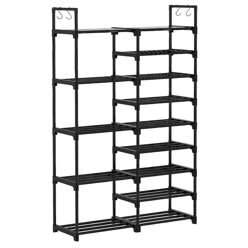 WOWLIVE 9 Tier Metal Shoe Rack, 30-35 Pair Shelf Organizer, Black (Used) - Bild 2 von 11