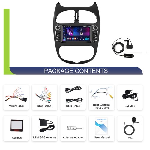 DAB+ Für PEUGEOT 206 206CC 206SW Citroën C2 Carplay Autoradio Android 13 GPS NAV - Bild 5 von 24