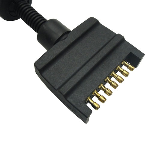 7PIN SMALL ROUND TO 7 PIN FLAT MALE PLUG 12V SOCKET TRAILER ADAPTOR CONNECTOR - Picture 12 of 12