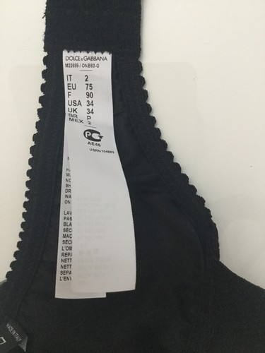 D&G Dolce & Gabbana Black Wireless Silk Bra Size IT 2/ USA 34 - Picture 9 of 12