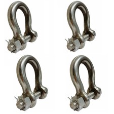 4Pc Stainless Steel Drop Forged 3/4" Mil-Spec Bolt Pin Anchor Shackle 6000Lb WLL