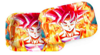 Premium Rolling Tray Ashtray Magnetic Lid Dragon Ball Z Goku W Matching Grinder Premium Rolling Tray Ashtray Magnetic Lid Dragon Ball Z Goku W Matching Grinder