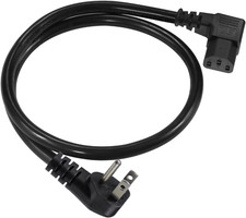 90 Degree Computer Power Cord 2FT Right Angle IEC Power Cord Universal PC Power