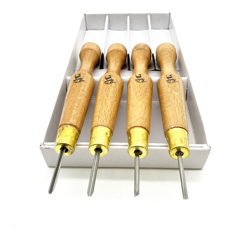 4Pcs Woodpecker Dry Hand Wood Carving Tools Chip Detail Chisel set Knives tool - Picture 3 of 6