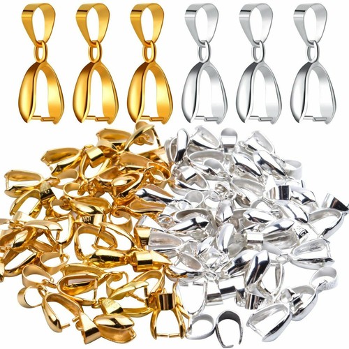 Pinch Clip Bail Pendant Connectors Bead Copper Bracelet Connector Jewelry Making - Picture 4 of 16